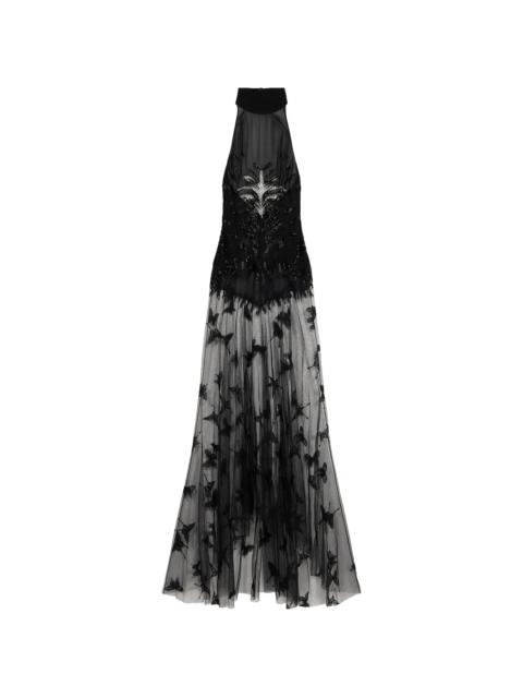 Blumarine Blumarine Embroidered Tulle Maxi  Dress