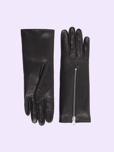 GUCCI Leather gloves with zip
