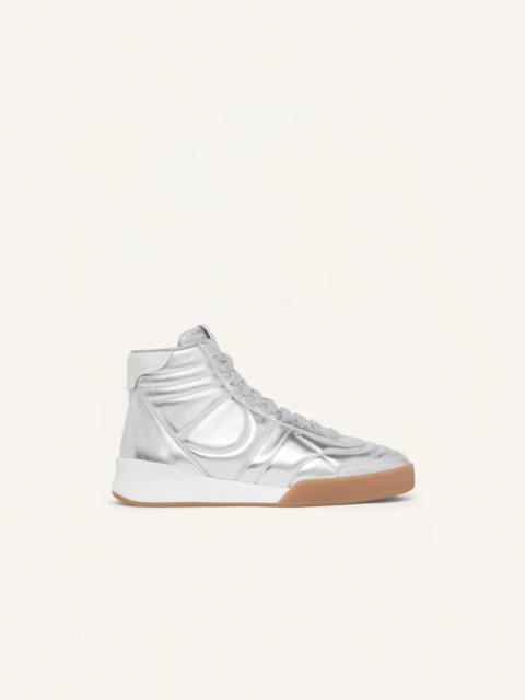 courrèges CLUB02 MID SILVER LEATHER SNEAKERS