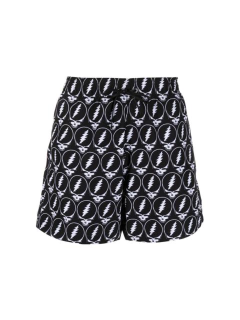AMIRI AMIRI Grateful Dead Skull Swim Shorts Black