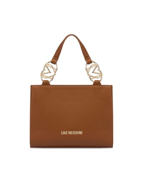 Moschino logo-ring handle tote bag