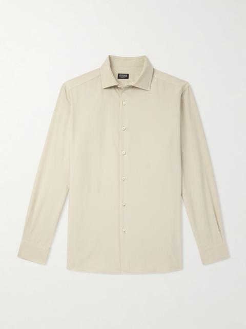 ZEGNA Spread-Collar Mulberry Silk Shirt