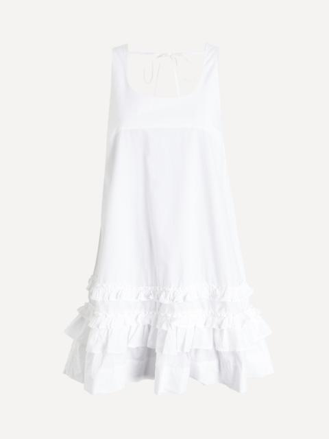 GANNI U-Neck Cotton Mini Dress