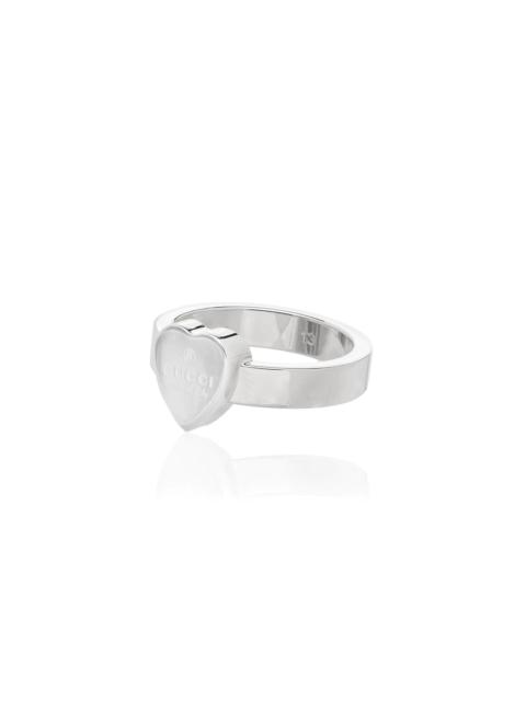 GUCCI engraved logo heart-shaped ring