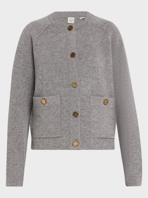 TOTEME Cashmere-Wool Hammered Button Cardigan