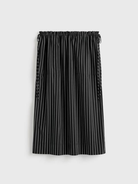 TOTEME Striped drawstring skirt black/white