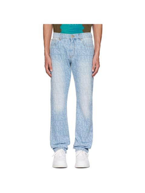 VERSACE Blue Allover Jeans