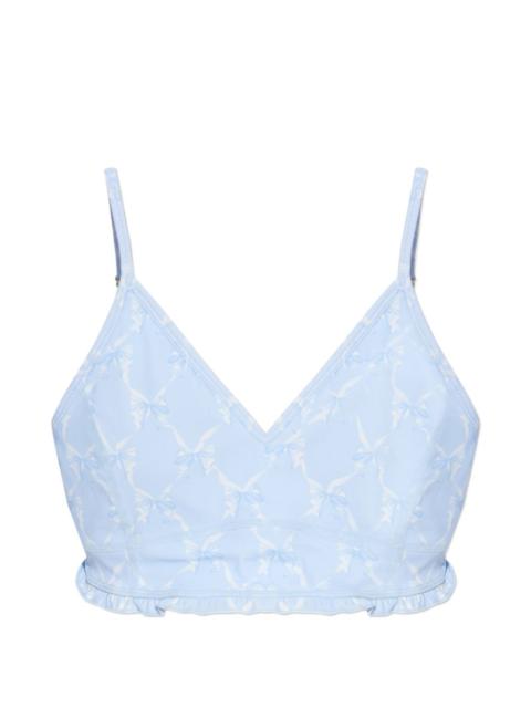 LoveShackFancy Erza ruffled bow top