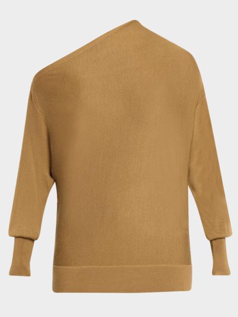 TWP Fine Wool Silk Cold Shoulder Sweater