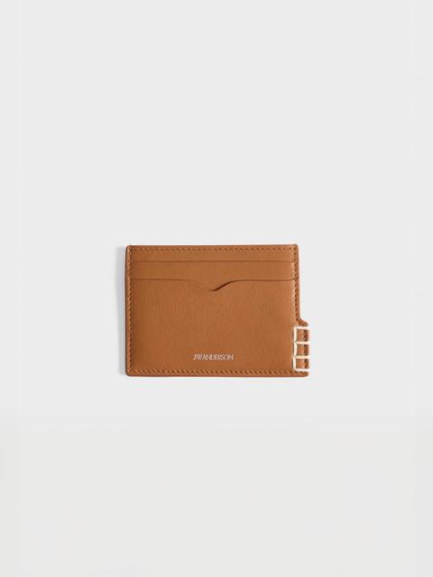 JW Anderson LEATHER LOAFER CARD HOLDER IN TAN