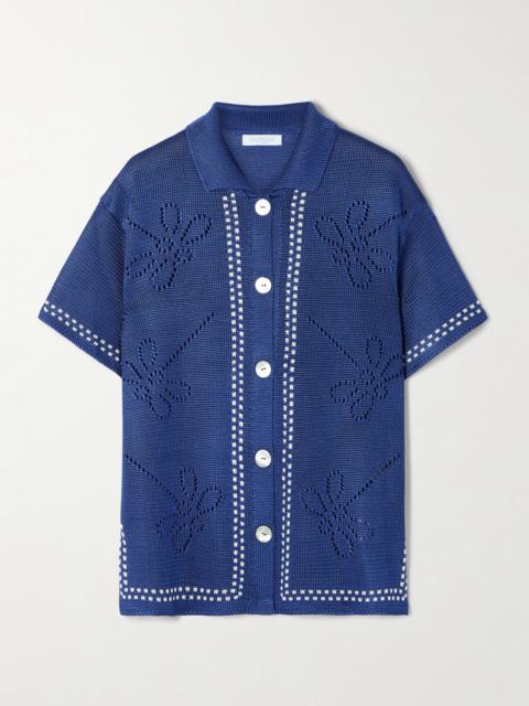 CALLE DEL MAR Garden Party Pointelle-knit Shirt