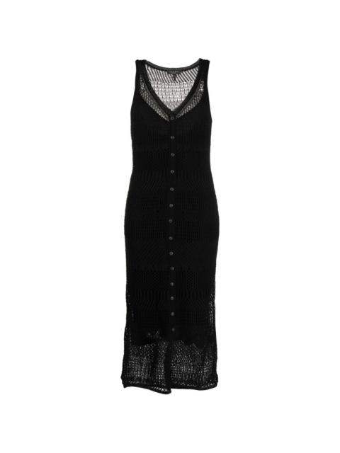 open-knit V-neck dress