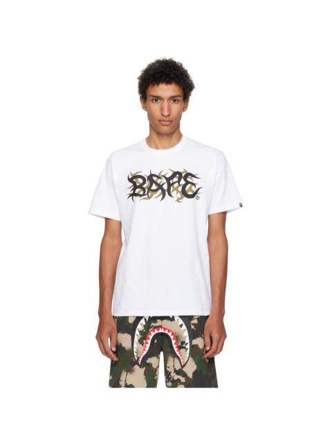 A BATHING APE® White Trial Camo 'BAPE' Logo T-shirt