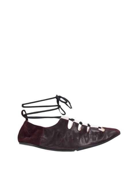 Alaïa Fold Laced Nappa Lambskin Flats