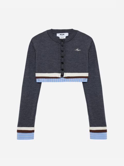 MSGM Cropped cardigan with layering detail