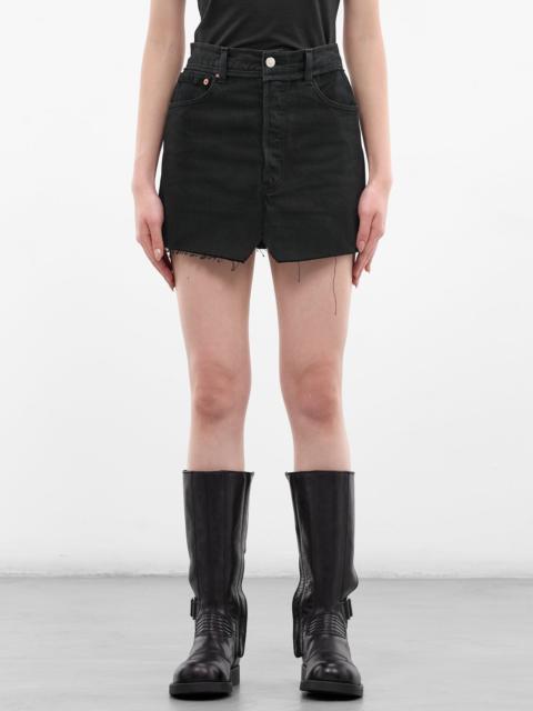 VETEMENTS Black Cut-Up Denim Mini Skirt