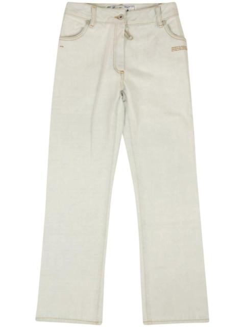 Off-White logo-appliquÃ© cropped jeans
