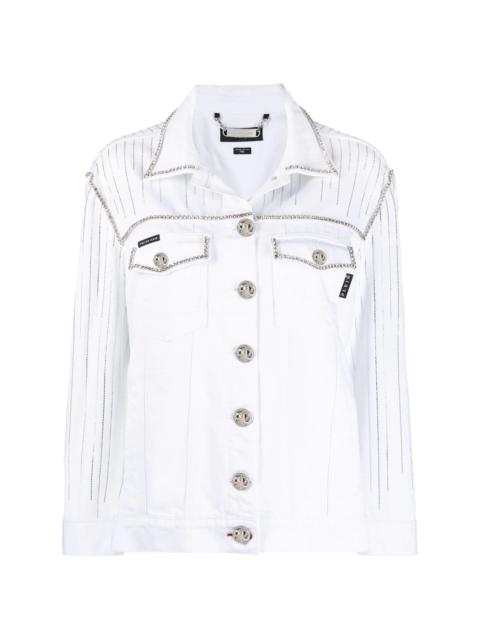 PHILIPP PLEIN fringe-detail denim jacket