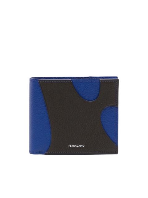 panelled bi-fold leather wallet