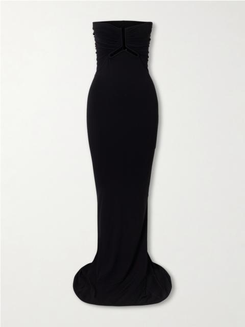 Rick Owens Allanah Strapless Draped Jersey Maxi Dress