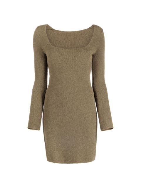 Leah square-neck knitted dress