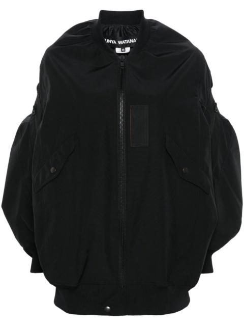 puff-sleeve bomber jacket