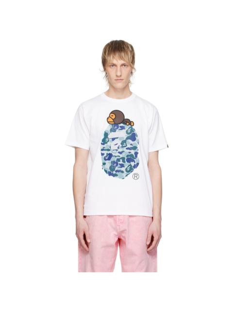 A BATHING APE® White ABC Camo Milo On Big Ape T-Shirt