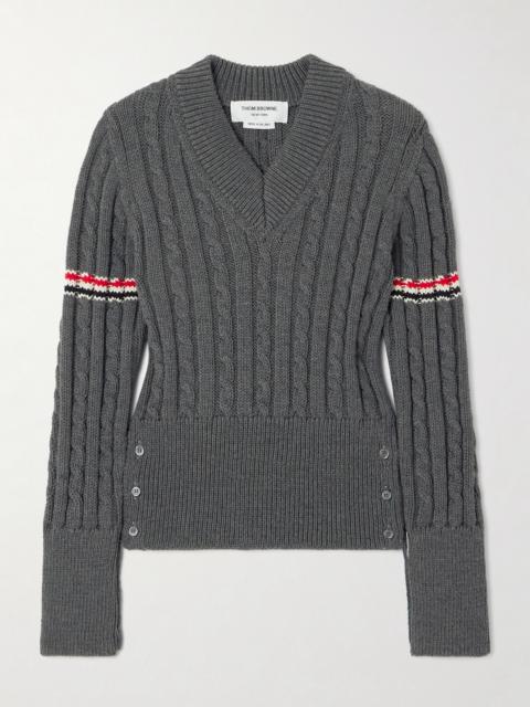 Thom Browne Striped Cable-knit Wool Sweater