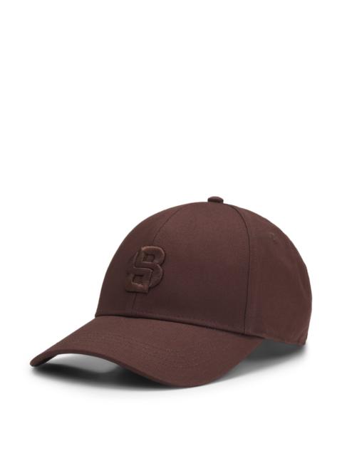 BOSS COTTON-TWILL CAP WITH EMBROIDERED DOUBLE B MONOGRAM