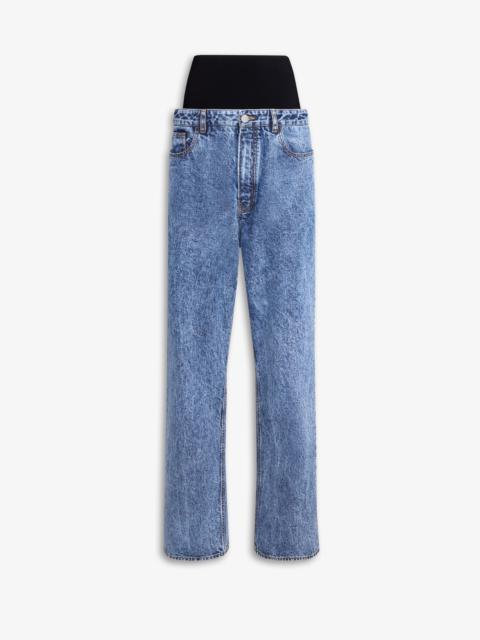 Alaïa KNIT BAND JEANS IN SNOW DENIM