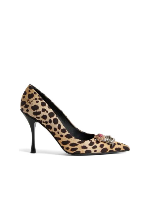 DSQUARED2 leopard-print pointed-toe pumps