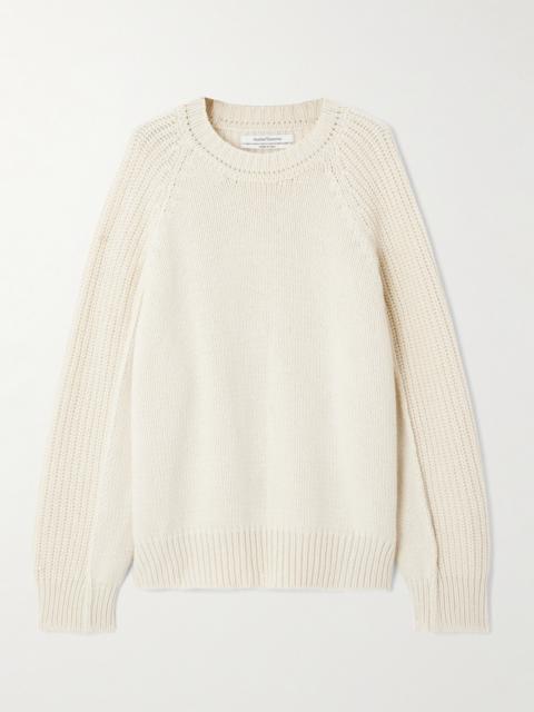 Another Tomorrow Oversized Ribbed Recycled Cashmere And Wool-blend Sweater