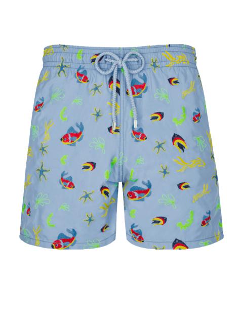 Men Swim Trunks Embroidered Naive Fish - Limited Edition