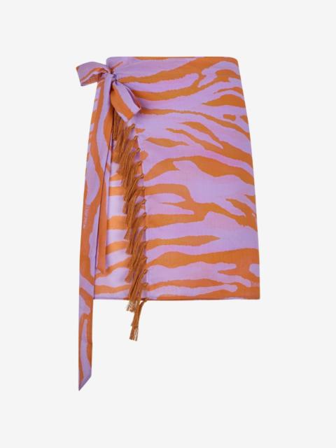 THE ATTICO zebra-print tassel-trimmed mini skirt