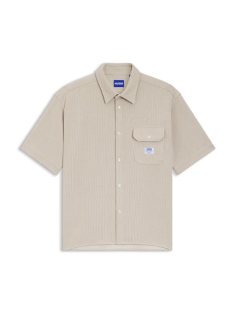 HUGO RELAXED-FIT SHIRT IN A WAFFLE-STRUCTURED COTTON