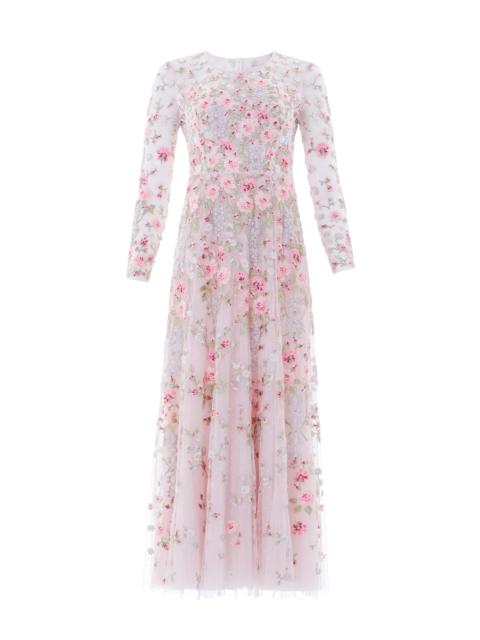 Needle & Thread Garden Rose Long Sleeve Ankle Gown