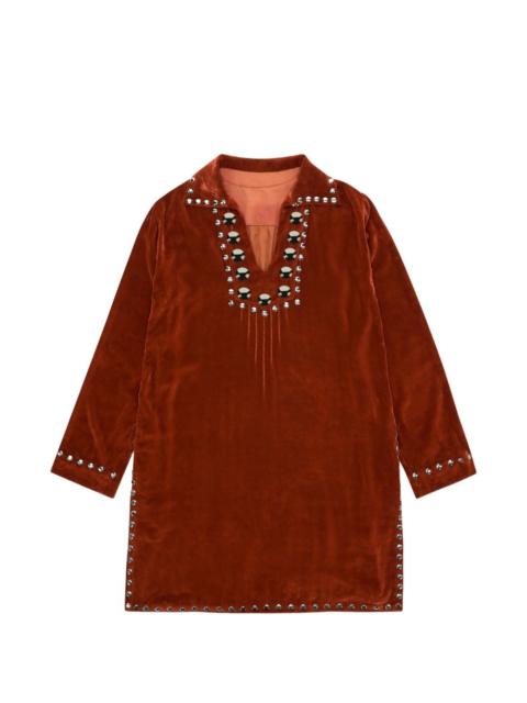 FORTELA studded velvet blouse