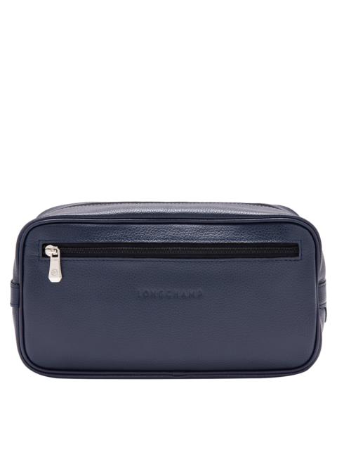 Le Foulonné Toiletry case Navy - Leather