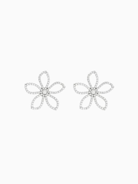 GIORGIO ARMANI 18K WHITE-GOLD, DIAMOND SÌ EARRINGS