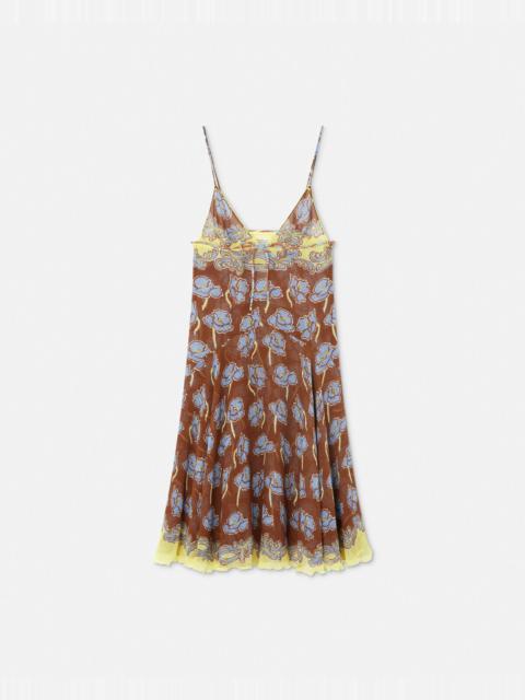 VERSACE Poppies Foulard Silk Flowy Midi Dress