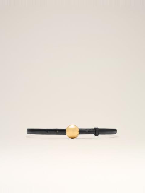 AMI Paris BLACK COWHIDE LEATHER THIN BELT
