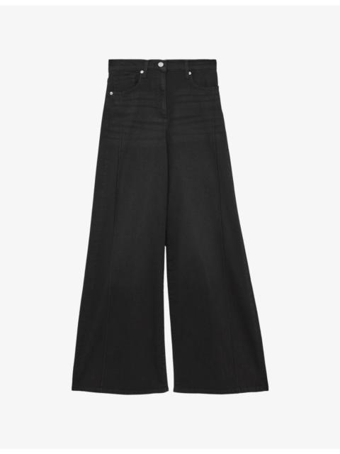 REISS Heather Wide-Leg High-Rise Denim-Blend Jeans
