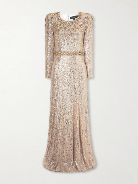 JENNY PACKHAM Georgia Sequined Satin Gown