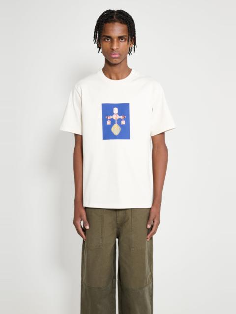 WALES BONNER WALES BONNER COMPASS TEE IVORY / BROOCH 1