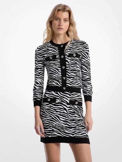 MICHAEL KORS Zebra Jacquard Cropped Jacket