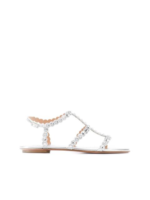AQUAZZURA crystal flat sandals