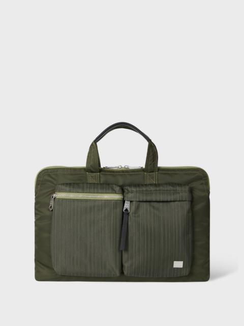 Paul Smith Green 'Laser Stripe' Recycled-Nylon Folio