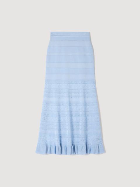 Sandro POINTELLE KNIT MAXI SKIRT