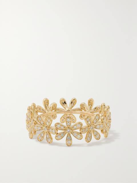 SYDNEY EVAN Daisy Eternity 14-karat Gold Diamond Ring