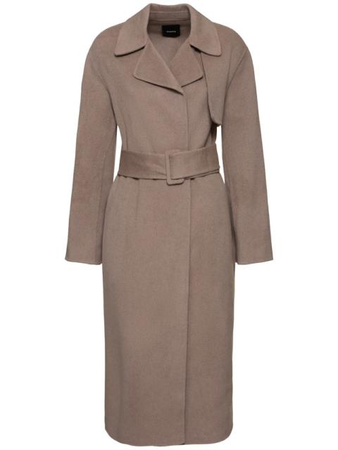 Belted wool & cashmere wrap trench coat